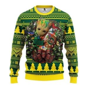 Oregon Ducks Groot Hug Ugly Christmas Sweater