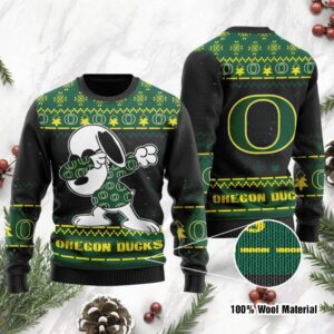 Oregon Ducks Snoopy Dabbing Holiday Party Ugly Christmas Sweater