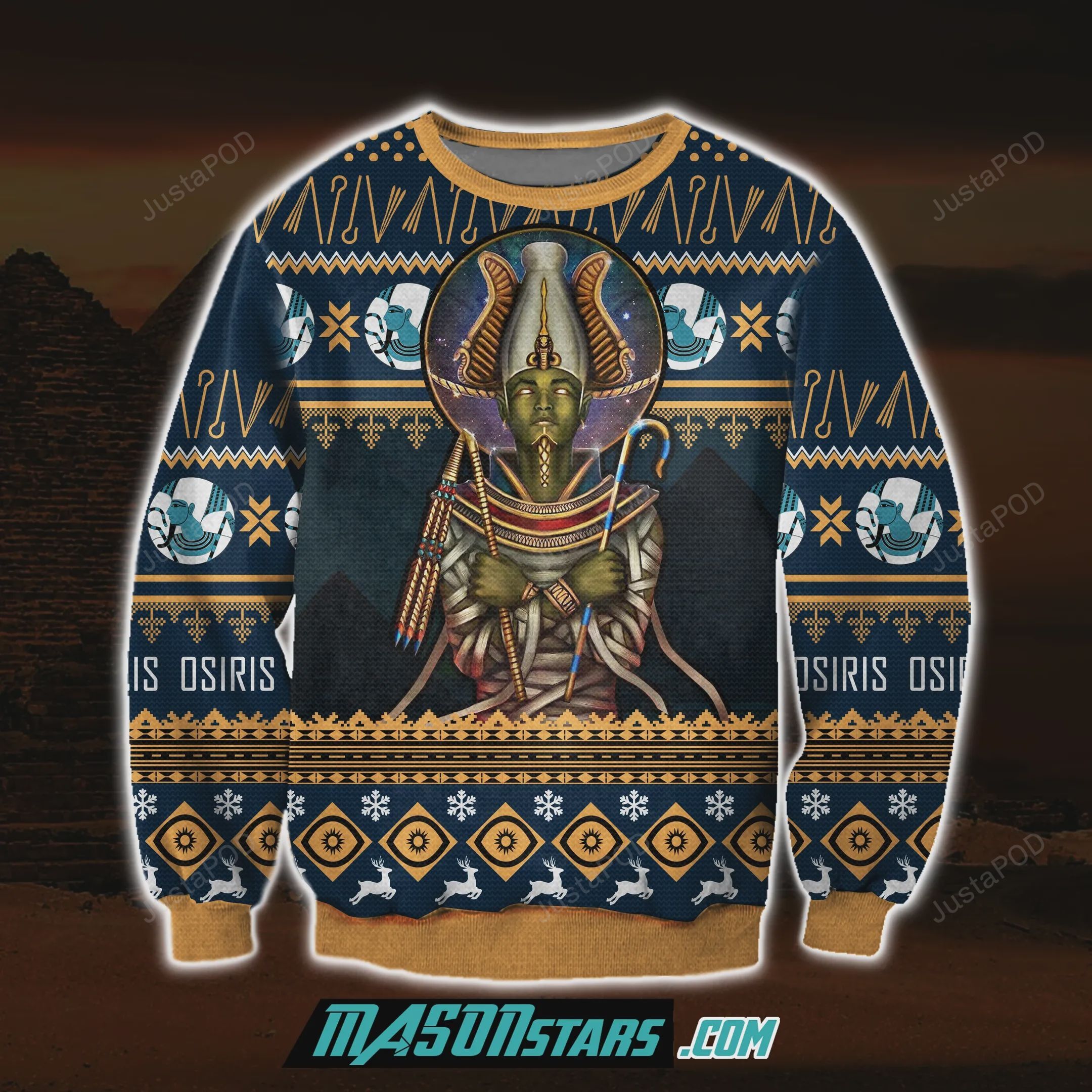 Osiris 3D Print Knitting Pattern Ugly Christmas Sweater Osiris 3D Print Knitting Pattern Ugly Christmas Sweater