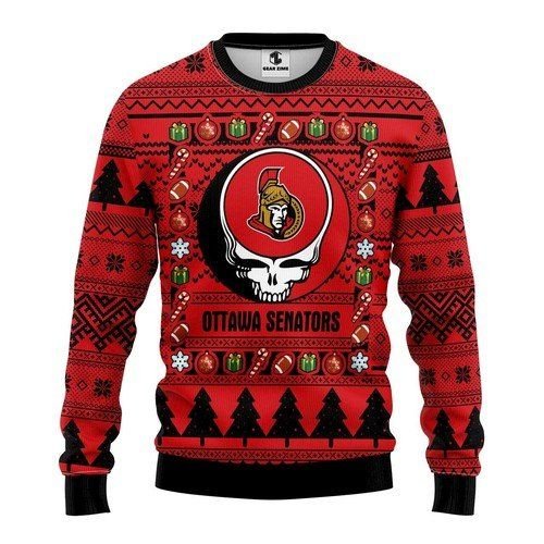 Ottawa Senators Grateful Dead For Unisex Ugly Christmas Sweater Ottawa Senators Grateful Dead For Unisex Ugly Christmas Sweater