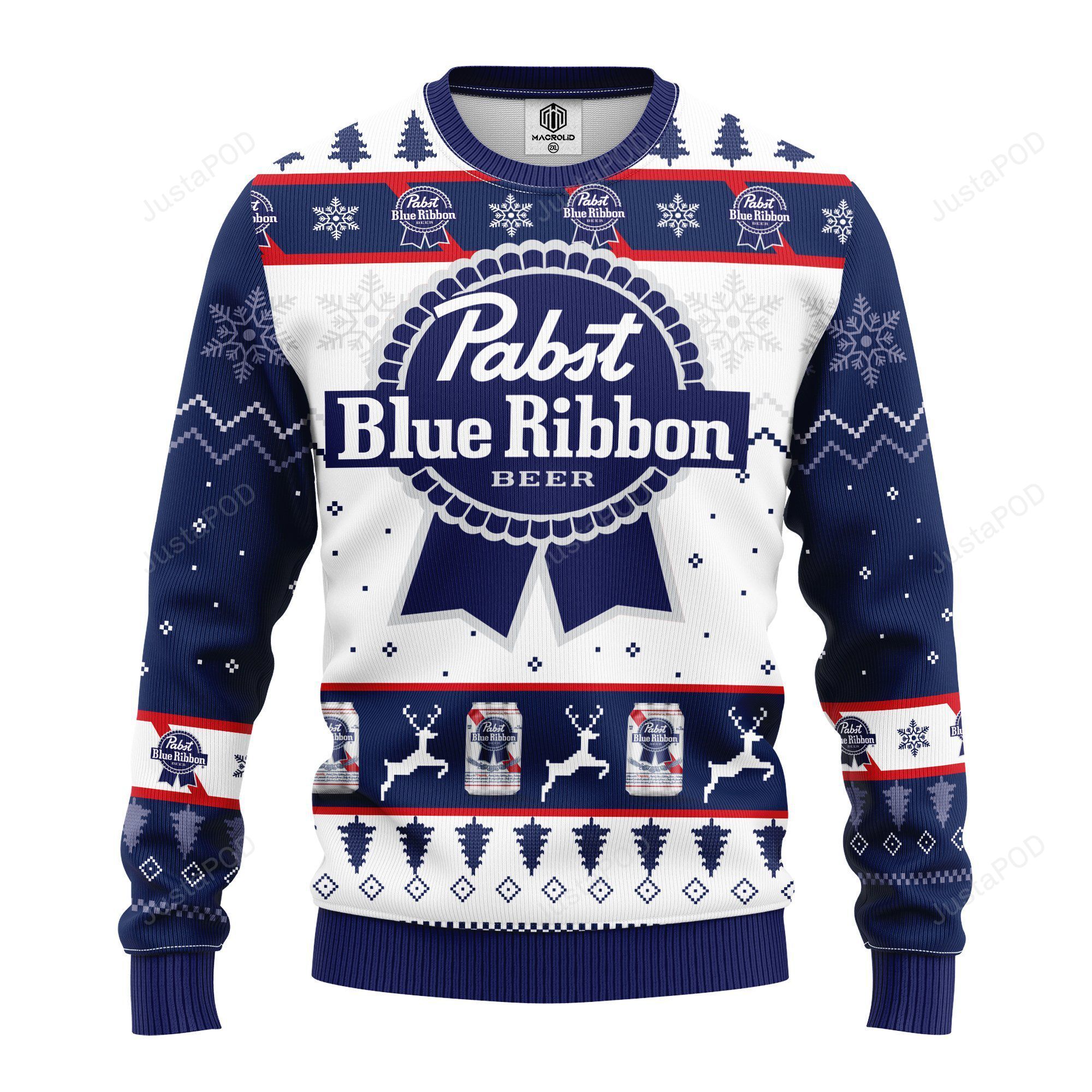 Pabst Blue Beer Ugly Christmas Sweater Pabst Blue Beer Ugly Christmas Sweater