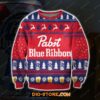 Pattern Pabst Blue Ribbon Beer Ugly Christmas Sweater