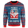 Peace On Earth Santa Claus And Jesus In The Car Ugly Christmas Sweater