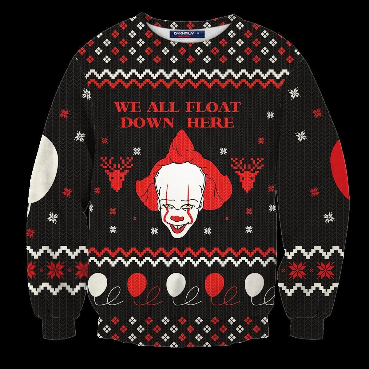 Pennywise We All Float Ugly Christmas Sweater Pennywise We All Float Ugly Christmas Sweater
