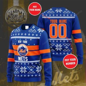 Personalized Custom Name And Number New York Mets Ugly Christmas Sweater