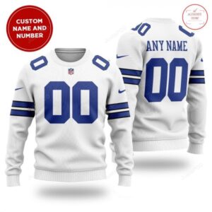Personalized Custom Name And Number NFL Dallas Cowboys Ugly Christmas Sweater
