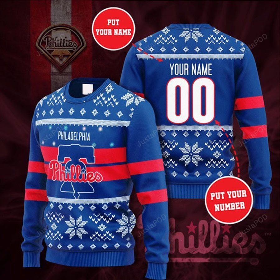 Personalized Custom Name And Number Philadelphia Phillies Ugly Christmas Sweater Personalized Custom Name And Number Philadelphia Phillies Ugly Christmas Sweater