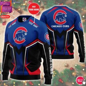 Personalized Custom Name Chicago Cubs For Fans Ugly Christmas Sweater