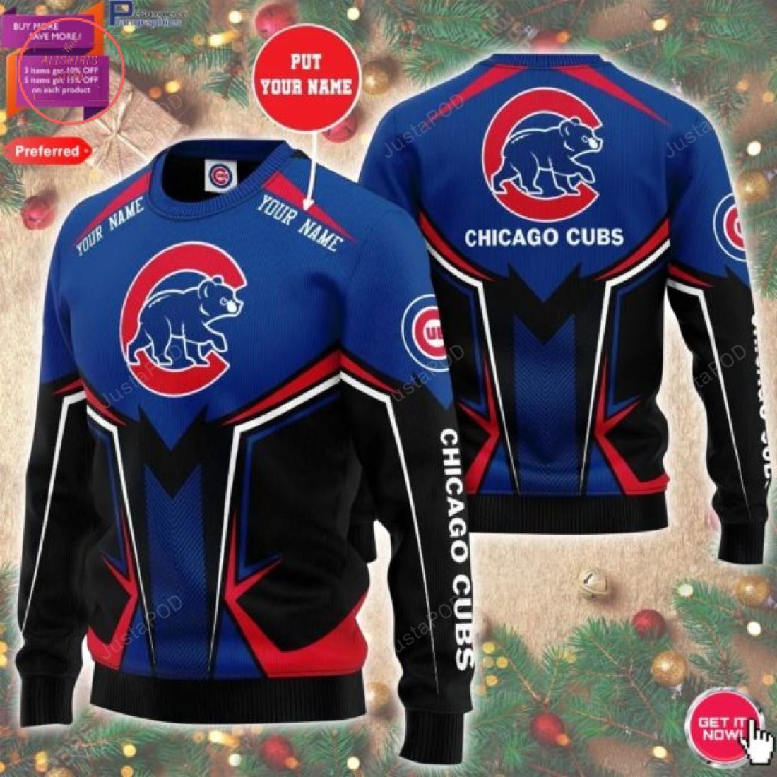 Personalized Custom Name Chicago Cubs For Fans Ugly Christmas Sweater Personalized Custom Name Chicago Cubs For Fans Ugly Christmas Sweater