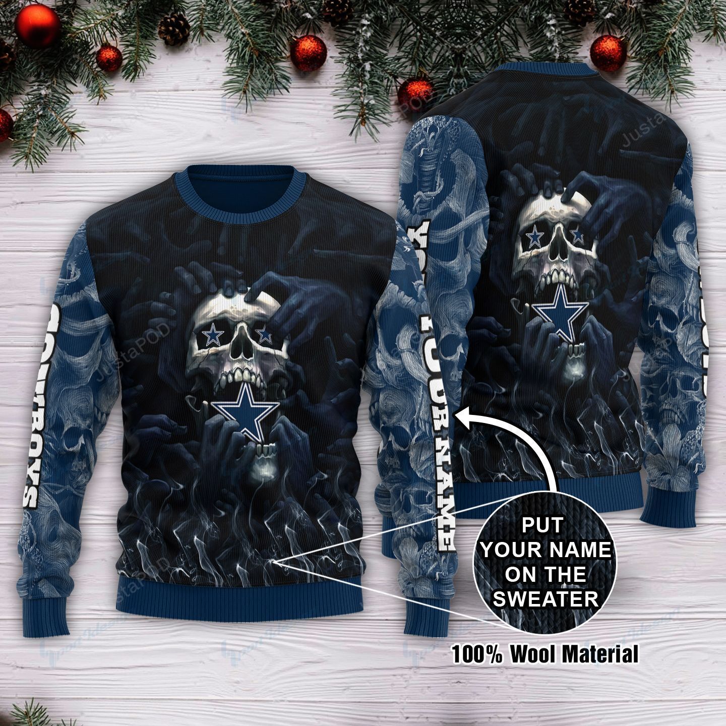 Personalized Custom Name Dallas Cowboys Ugly Christmas Sweater Personalized Custom Name Dallas Cowboys Ugly Christmas Sweater