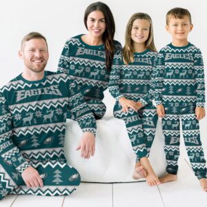 Philadelphia Eagles Best Holiday Matching Family Christmas Pajamas Ugly Christmas Sweater