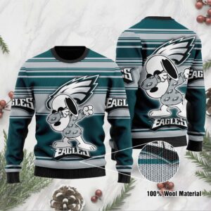 Philadelphia Eagles D Full Printed Sweater Shirt For Football Fan NFL Jersey Ugly Christmas Sweater