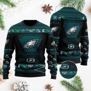 Philadelphia Eagles Football Team Logo Personalized Ugly Christmas Sweater