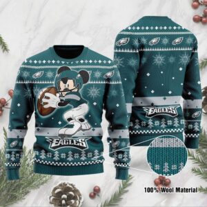 Philadelphia Eagles Mickey Mouse Funny Ugly Christmas Sweater
