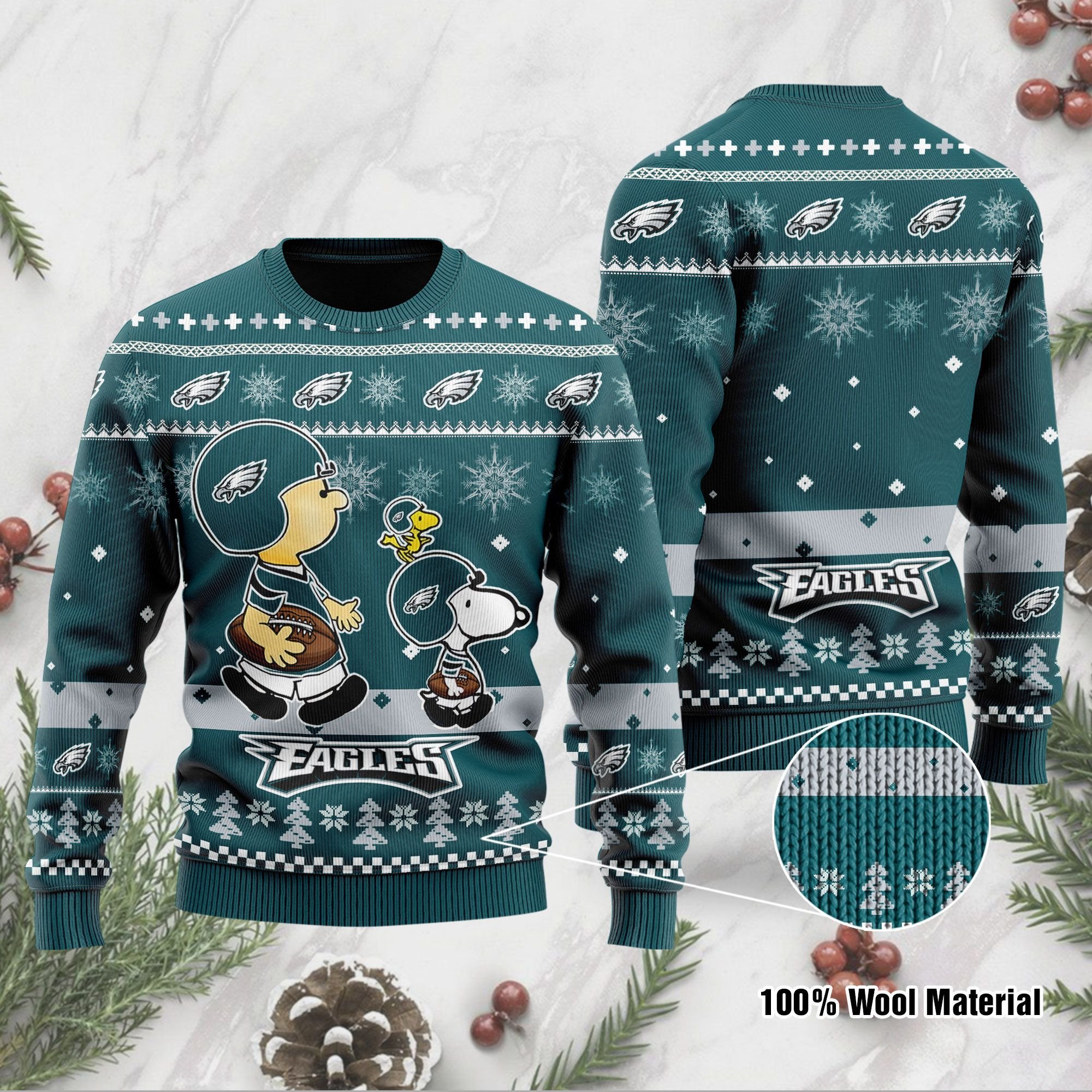 Philadelphia Eagles Snoopy LMTH Ugly Christmas Sweater Philadelphia Eagles Snoopy LMTH Ugly Christmas Sweater