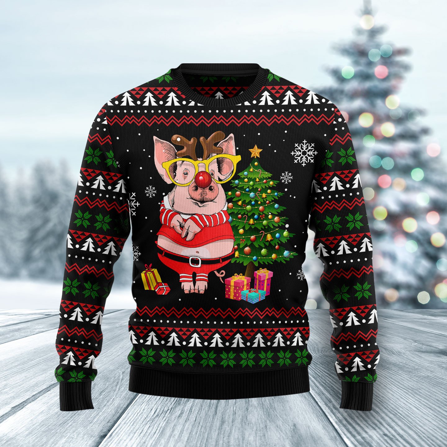 Pig gorgeous reindeer HZ102102 Ugly Christmas Sweater unisex womens & mens Pig gorgeous reindeer HZ102102 Ugly Christmas Sweater unisex womens & mens