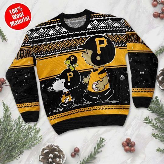 Pittsburgh Pirates Charlie Brown And Snoopy Ugly Christmas Sweater Pittsburgh Pirates Charlie Brown And Snoopy Ugly Christmas Sweater