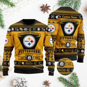 Pittsburgh Steelers Football Team Logo Personalized Ugly Christmas Sweater