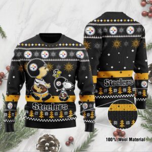 Pittsburgh Steelers Funny Charlie Brown Peanuts Snoopy Ugly Christmas Sweater