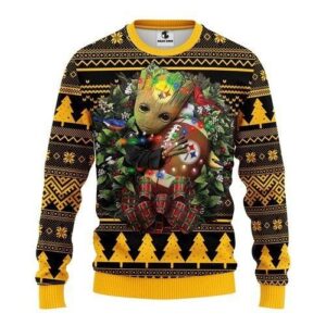 Pittsburgh Steelers Groot Hug For Unisex Ugly Christmas Sweater