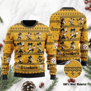 Pittsburgh Steelers Mickey Mouse Holiday Party Ugly Christmas Sweater