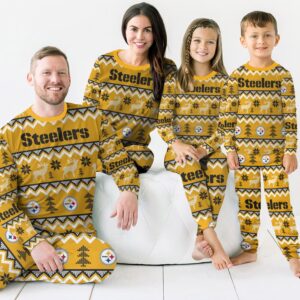 Pittsburgh Steelers Ugly Xmas Design Best Holiday Matching Family Christmas Pajamas