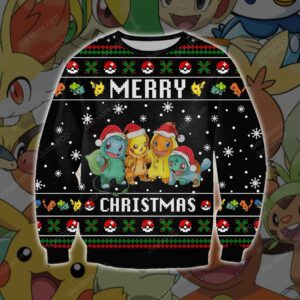 Pokemon Christmas Knitting Pattern 3d Print Ugly Sweater