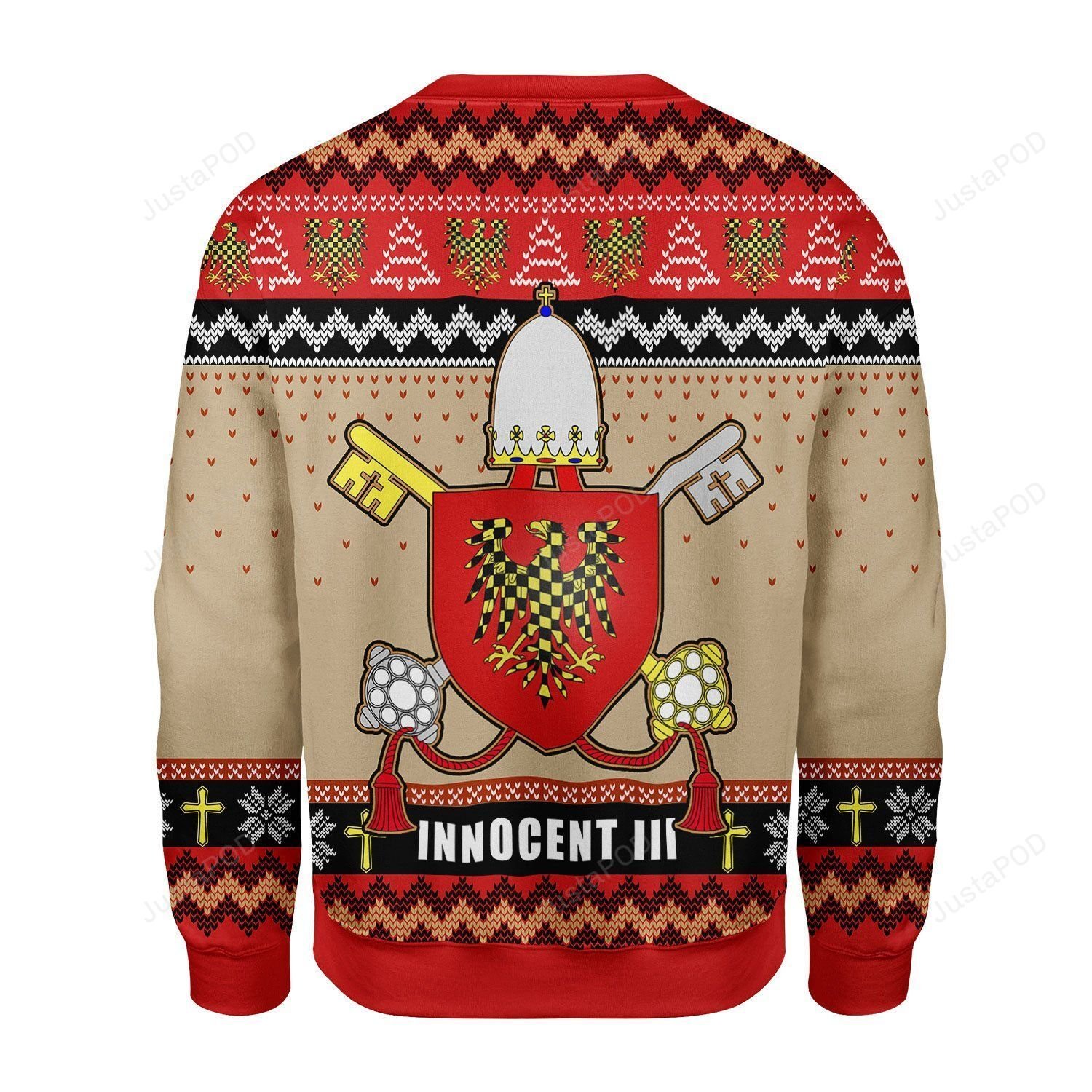 Pope Innocent III Coat of Arms Ugly Christmas Sweater Pope Innocent III Coat of Arms Ugly Christmas Sweater