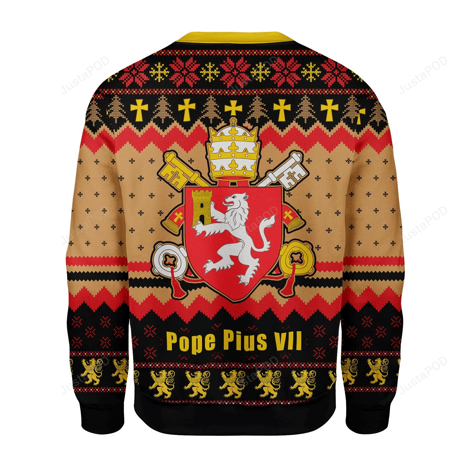 Pope Pius VIII Coat of Arms Ugly Christmas Sweater Pope Pius VIII Coat of Arms Ugly Christmas Sweater