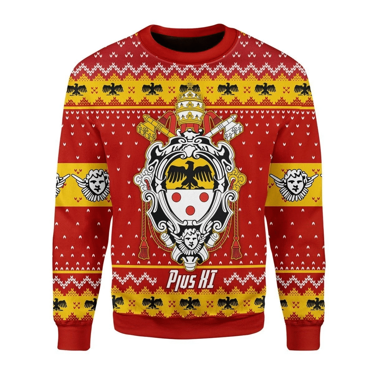 Pope Pius XI Coat Of Arms Ugly Sweater Pope Pius XI Coat Of Arms Ugly Sweater
