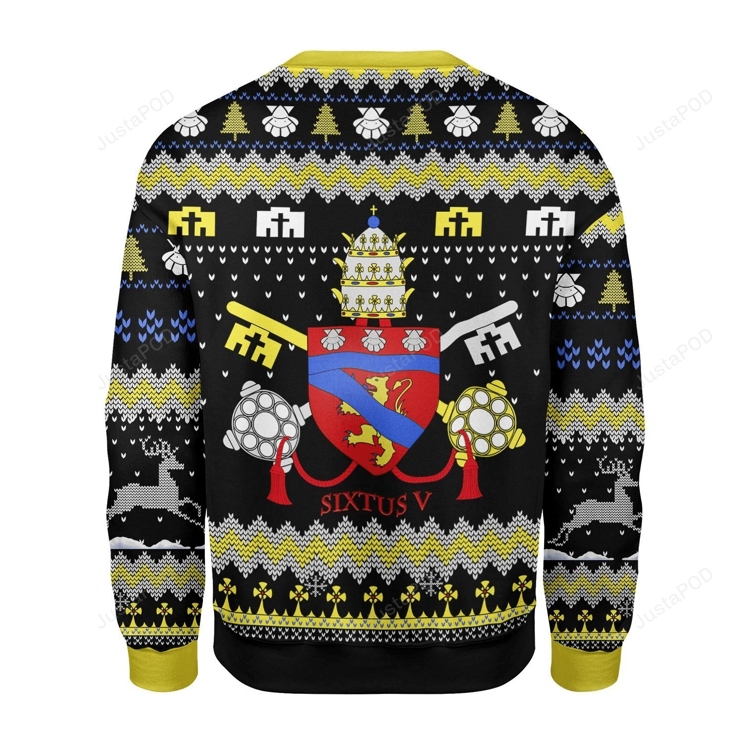 Pope Sixtus V Coat Of Arms Ugly Christmas Sweater Pope Sixtus V Coat Of Arms Ugly Christmas Sweater