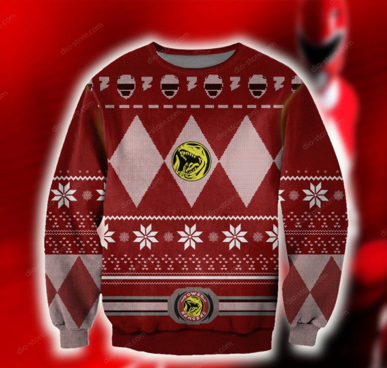 POWER RANGERS RED KNITTING PATTERN UGLY CHRISTMAS SWEATER POWER RANGERS RED KNITTING PATTERN UGLY CHRISTMAS SWEATER
