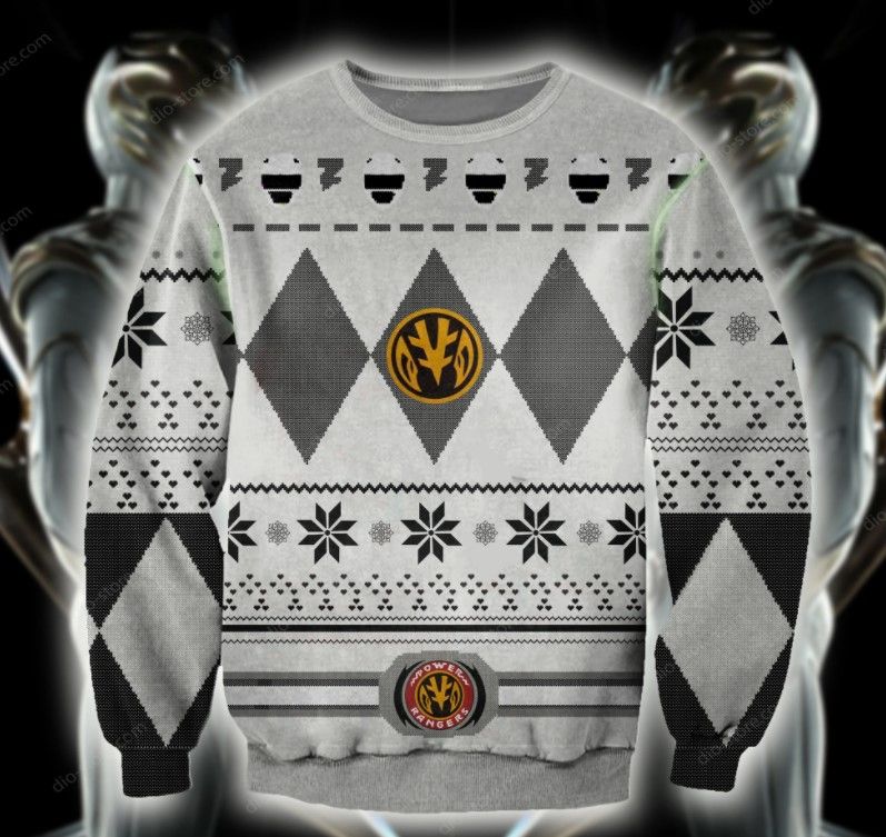 POWER RANGERS WHITE KNITTING PATTERN UGLY CHRISTMAS SWEATER POWER RANGERS WHITE KNITTING PATTERN UGLY CHRISTMAS SWEATER