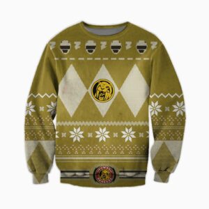POWER RANGERS YELOW FILM KNITTING PATTERN UGLY CHRISTMAS SWEATER