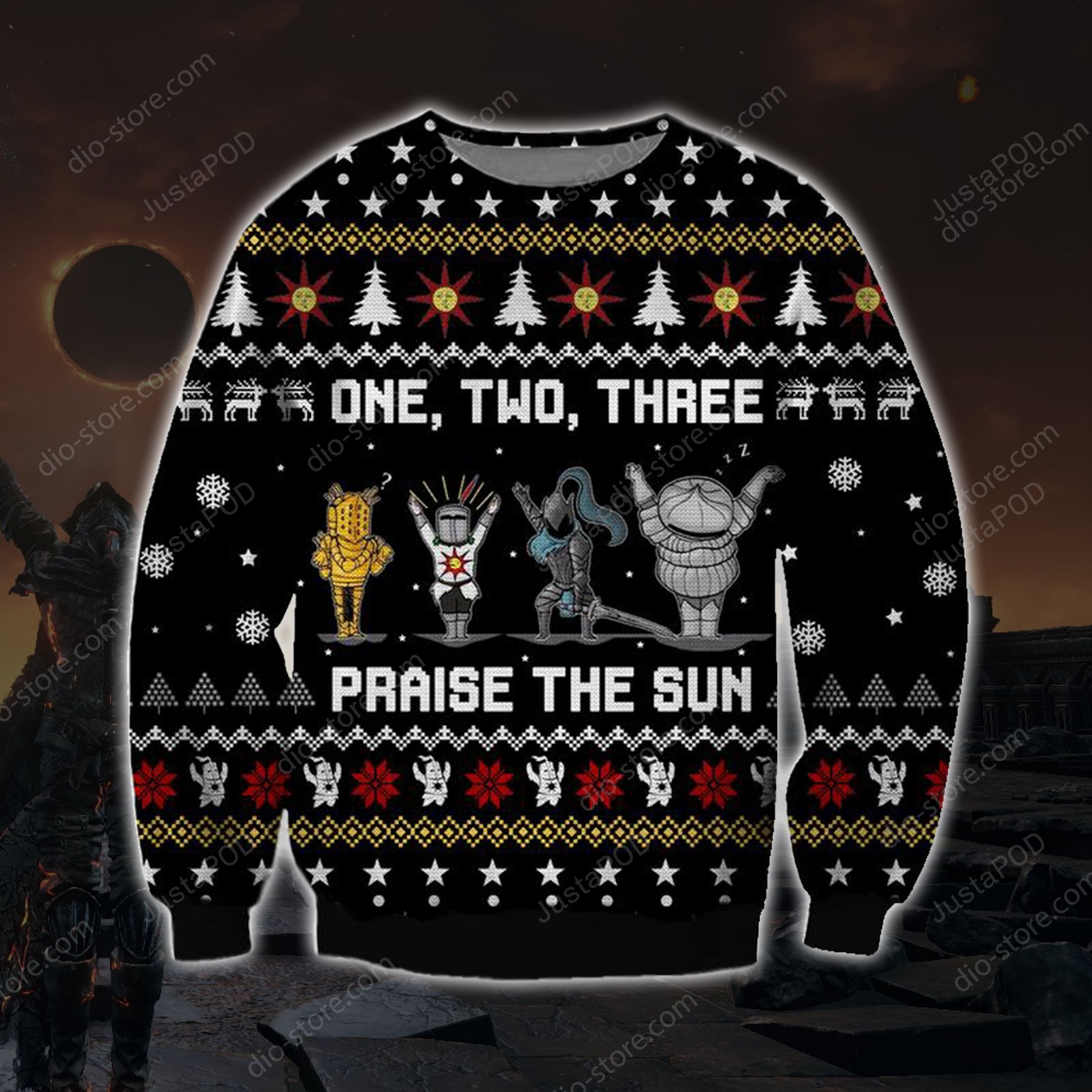 Praise The Sun Knitting Pattern 3d Print Ugly Sweater Praise The Sun Knitting Pattern 3d Print Ugly Sweater