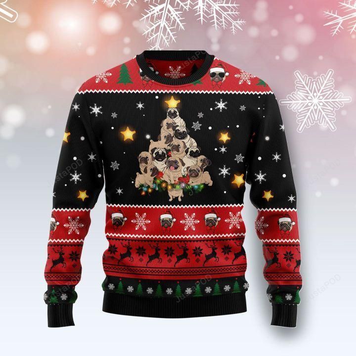 Pug Christmas Tree Ugly Christmas Sweater Pug Christmas Tree Ugly Christmas Sweater