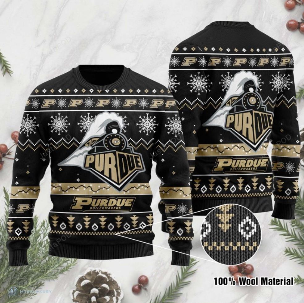 Purdue Boilermakers Football Ugly Christmas Sweater Purdue Boilermakers Football Ugly Christmas Sweater