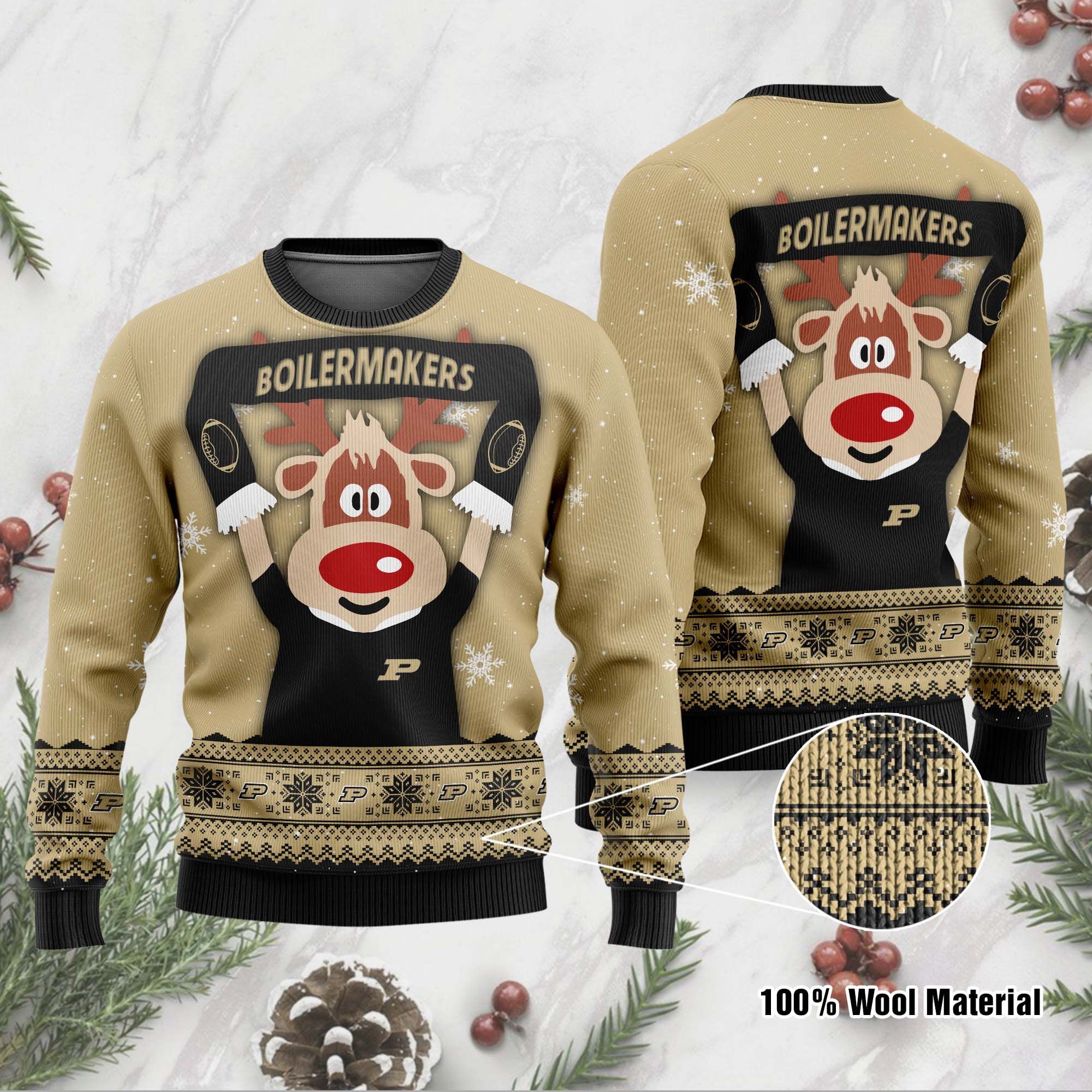 Purdue Boilermakers Funny Ugly Christmas Sweater Purdue Boilermakers Funny Ugly Christmas Sweater