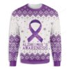 Purple Ribbon Alzheimer Awareness Ugly Christmas Sweater