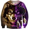 Purple Wolf Dreamcatcher Ugly Christmas Sweater