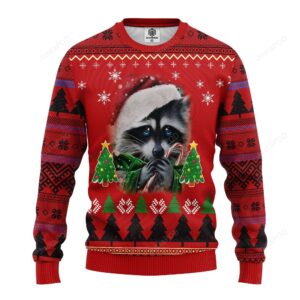 Raccoon Candy Ugly Christmas Sweater