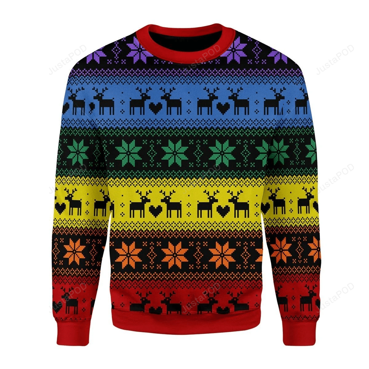 Rainbow Deer LGBT Ugly Christmas Sweater Rainbow Deer LGBT Ugly Christmas Sweater