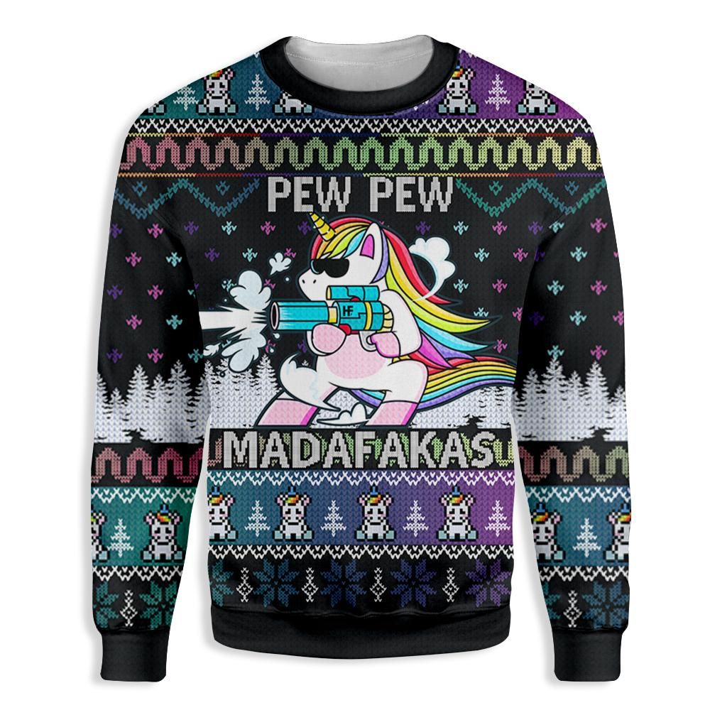 Rainbow Pew Pew Madafakas Ugly Christmas Sweater Rainbow Pew Pew Madafakas Ugly Christmas Sweater