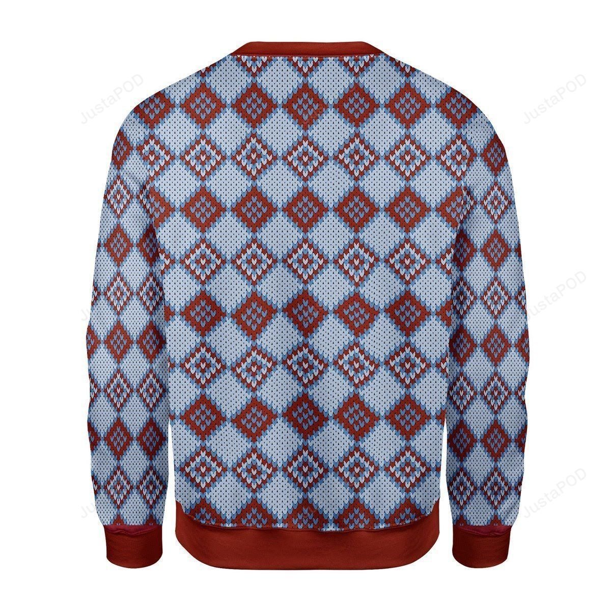 Red And Blue Rhombus Pattern With God’s Portrait Merry Christmas Gearhomies For Unisex Ugly Christmas Sweater Red And Blue Rhombus Pattern With God’s Portrait Merry Christmas Gearhomies For Unisex Ugly Christmas Sweater