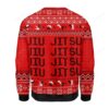 Red Snowflake Pattern JIU JITSU JESUS Christmas For Unisex Ugly Christmas Sweater