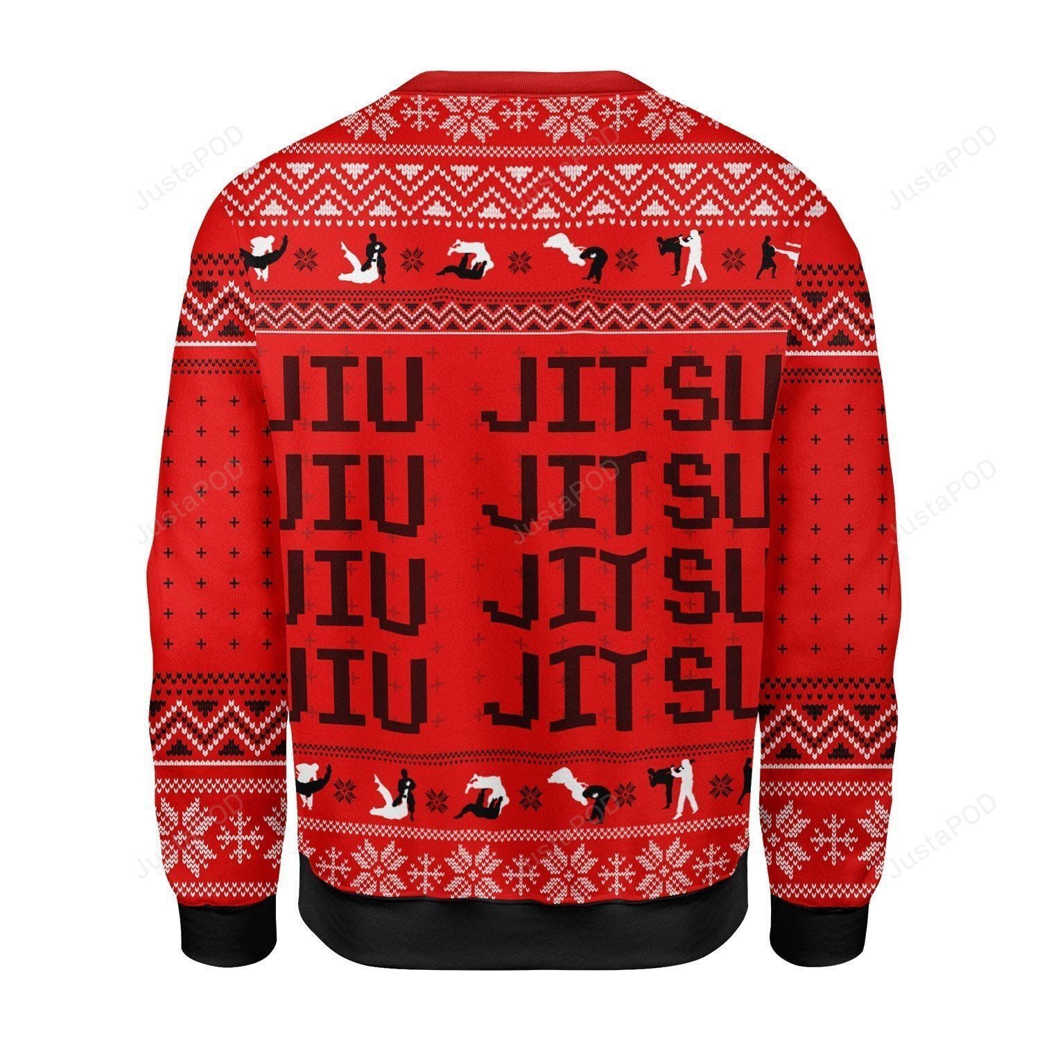 Red Snowflake Pattern JIU JITSU JESUS Christmas For Unisex Ugly Christmas Sweater Red Snowflake Pattern JIU JITSU JESUS Christmas For Unisex Ugly Christmas Sweater