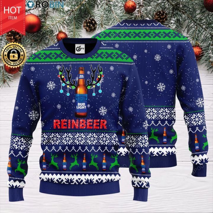 Reinbeer Bud Light Ugly Christmas Sweater Reinbeer Bud Light Ugly Christmas Sweater