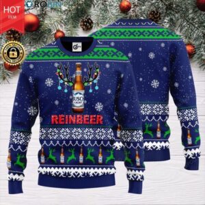 Reinbeer Busch Light Beer Ugly Christmas Sweater