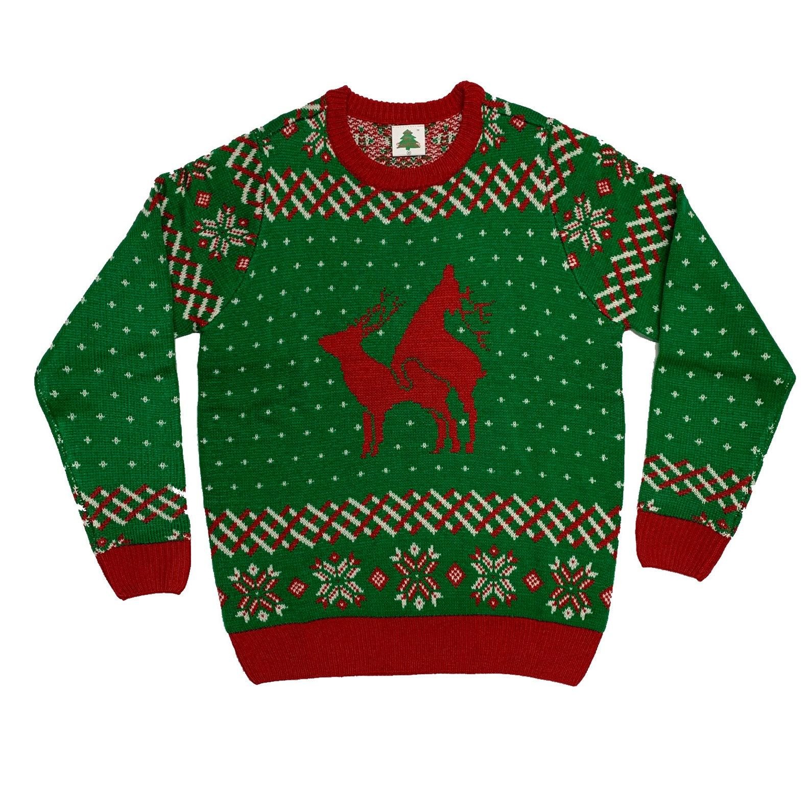 Reindeer Funny Green For Unisex Ugly Christmas Sweater Reindeer Funny Green For Unisex Ugly Christmas Sweater