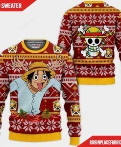 Reindeer Luffy One Piece Ugly Christmas Sweater